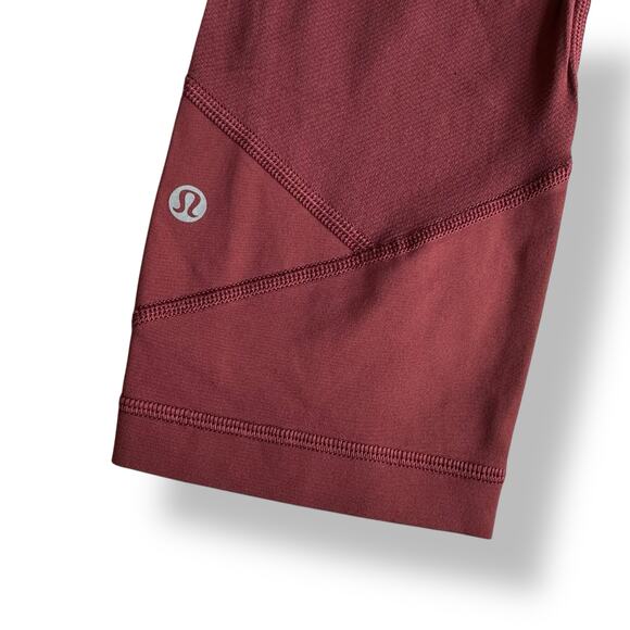 Lululemon Athletica Pace Rival‎ Cropped Leggings Womens Size 6 in Maroon Red - Picture 2 of 10